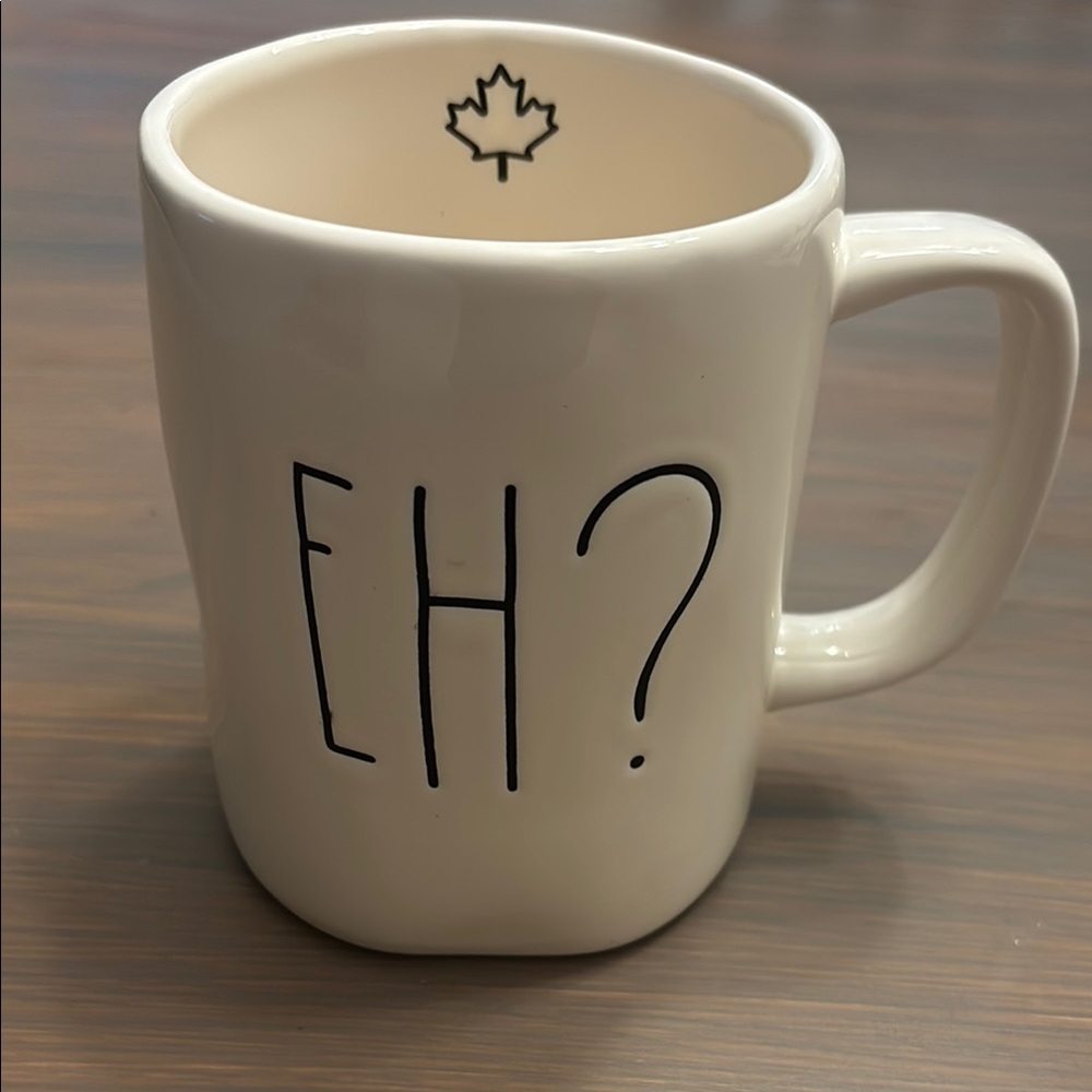 White Ceramic Mug with Black Text